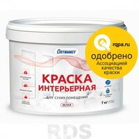 Краска для внутренних работ оптимист W202 белая, матовая, акриловая (3кг)