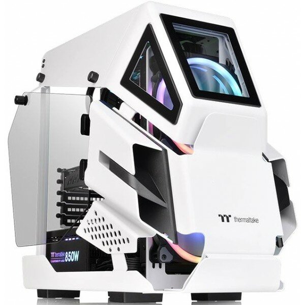 Корпус без блока питания Thermaltake AH T200 Snow/White/Win/SPCC/5mm Tempered Glass*2