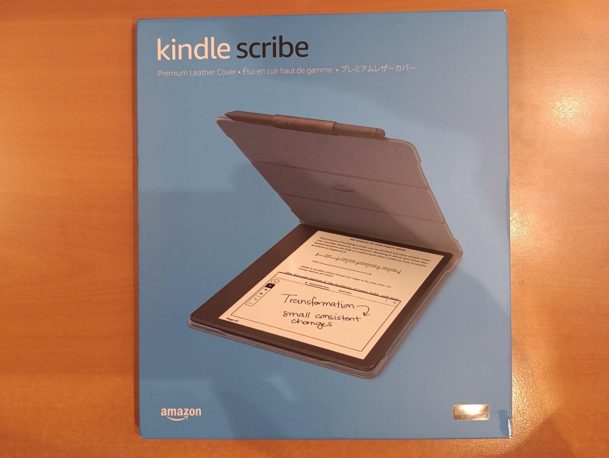 Оригинальный чехол Amazon Kindle Scribe натуральная кожа Премиум цвет вольфрам серый