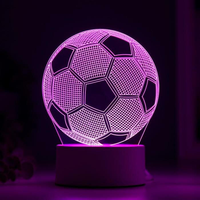 RISALUX Светильник "Футбольный мяч" LED RGB от сети 9,5x12,5x16 см - фотография № 5