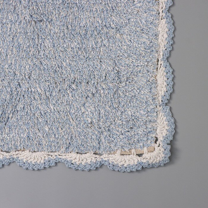 Доляна Коврик для ванной Доляна «Тэя», 50×80 см, 100% хлопок, цвет голубой - фотография № 4