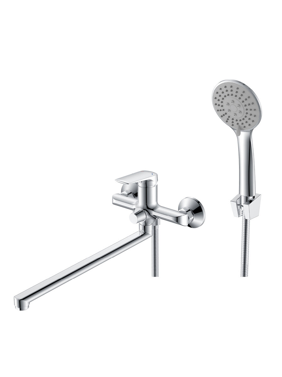 Фото товара на маркетплейсе yandex Смеситель для ванны с длинным изливом Milardo Макс (Maks) MAKSB00M10 хром глянцевый