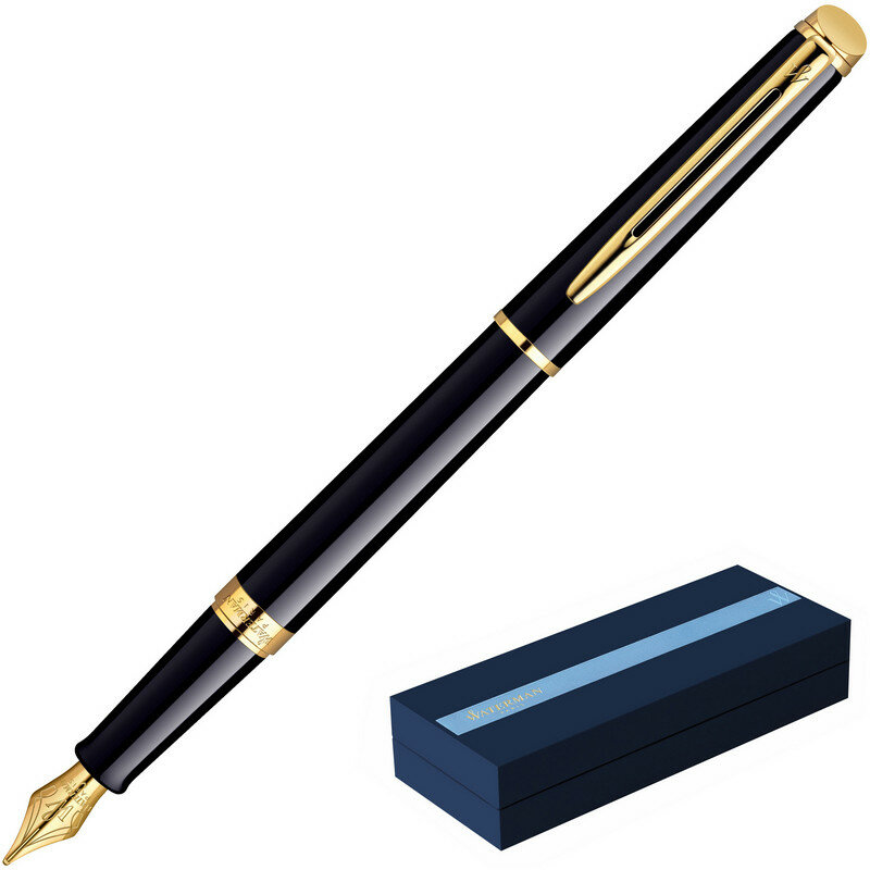 Ручка перьевая WATERMAN HEMISPHERE S0920610 черн лак с позол,чернила син 328782