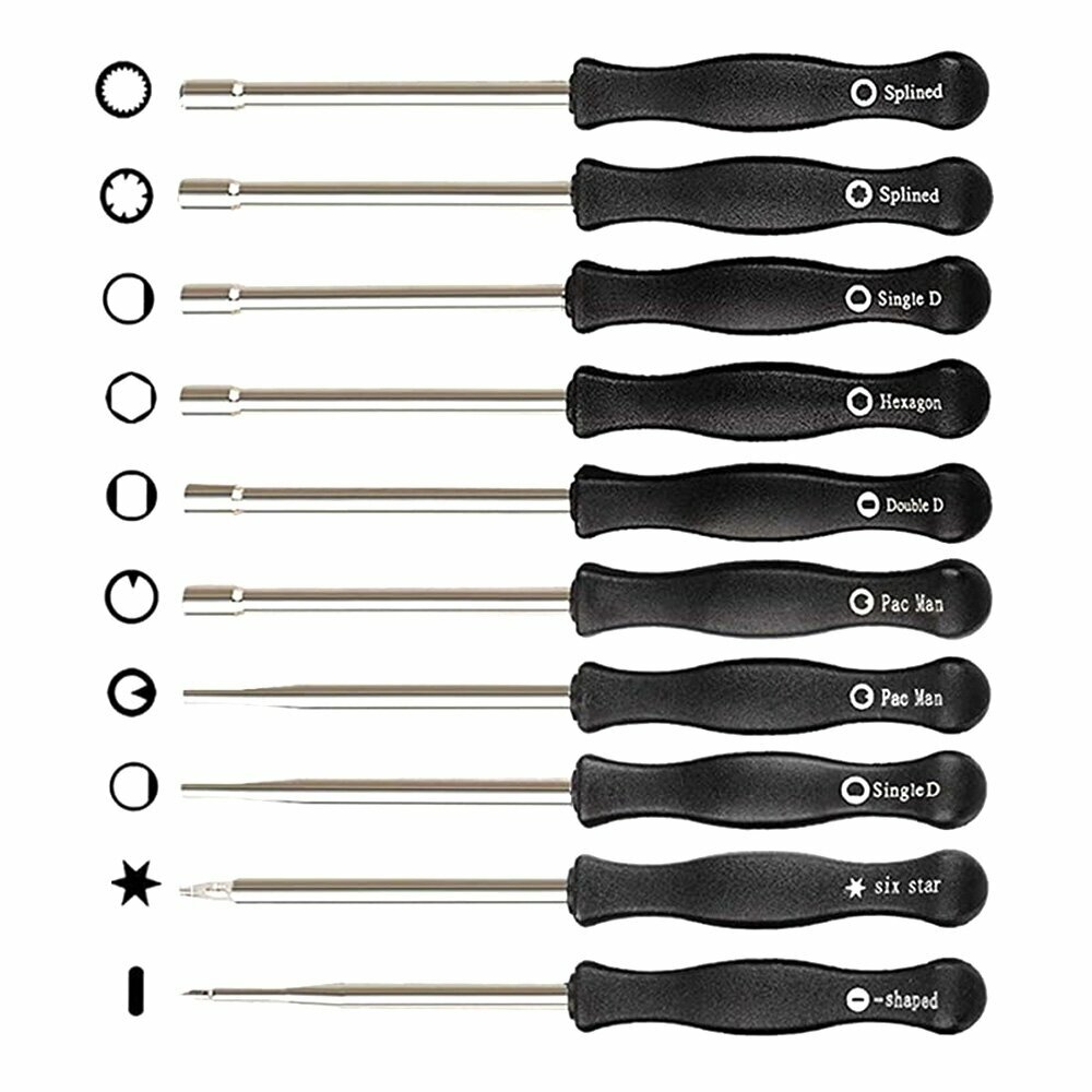 фото 10шт. Набор для регулировки и настройки карбюратора / Отвёртки для карбюраторе в кожаном чехле