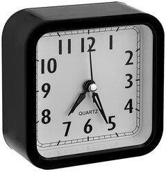 Настольные часы Perfeo Quartz часы-будильник "PF-TC-019", квадратные 10х10 см, чёрные