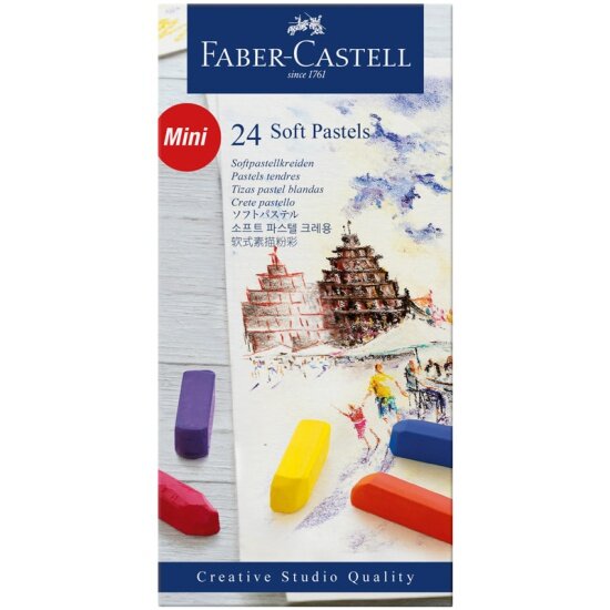 Пастель FABER-CASTELL "Soft pastels", 24 цвета, мини, картон. упак.