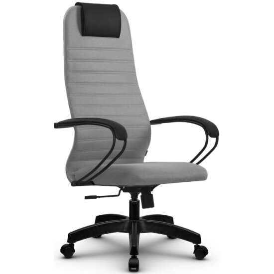 Кресло руководителя метта SU-BP-10 Светло-серый/Светло-серый крестовина PL
