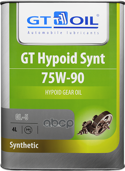 Масло Трансмиссионное Синтетическое Всесезонное Gt Hypoid Synt, Sae 75W-90, Api Gl-5, 4 Л GT OIL арт. 8809059407875