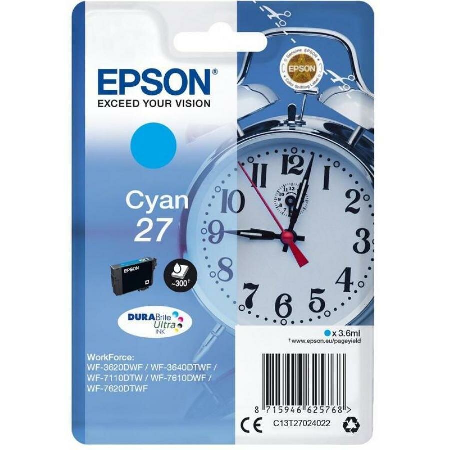 Картридж Epson T2702 (C13T27024022) для Epson WF7110/7610/7620, голубой