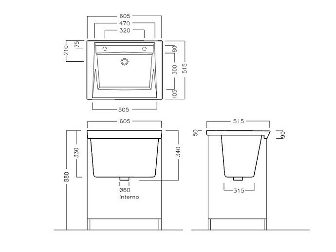 Комплект хозяйственная раковина Geromin 60х51 с тумбой GEROMIN YXM96050 - фотография № 4