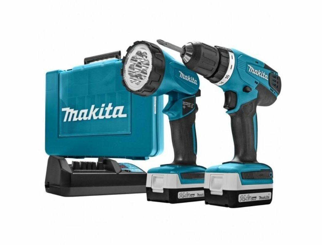 Аккумуляторная дрель-шуруповерт MAKITA DF 347DWLE с фонарем