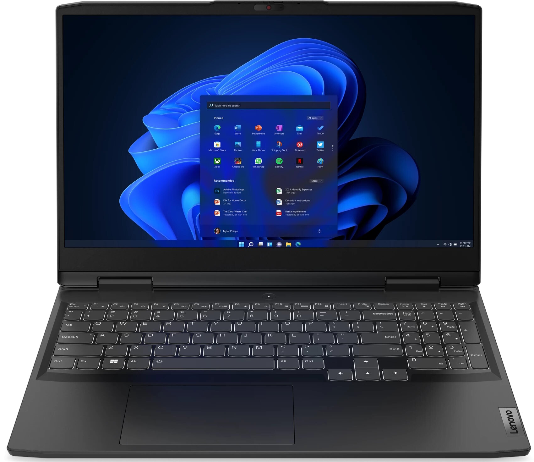 Ноутбук/ Lenovo IdeaPad Gaming 3 15IAH7 15.6"(1920x1080 IPS)/Intel Core i7 12650H(2.3Ghz)/8192Mb/512SSDGb/noDVD/Ext:nVidia GeForce RTX3060(6144Mb
