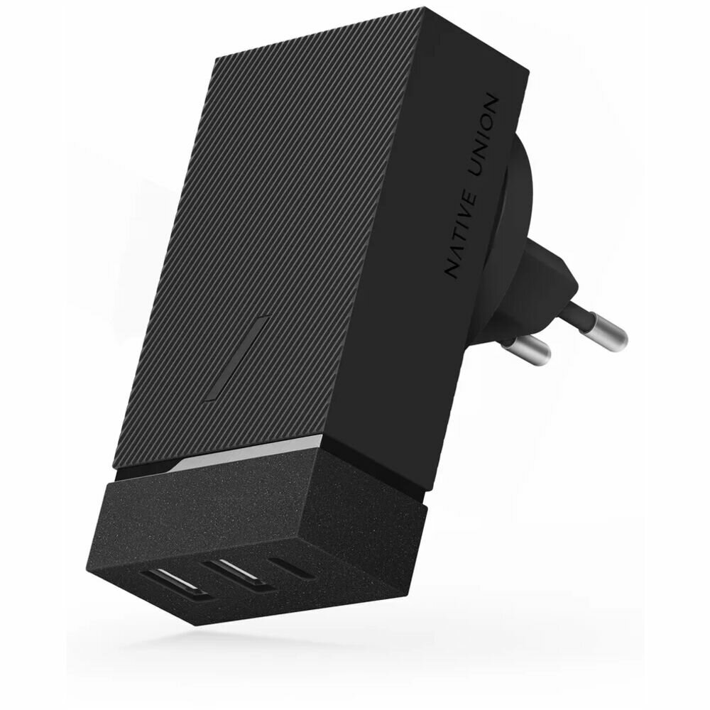 Зарядное устройство сетевое Native Union Smart Hub 45W 2xUSB A + Type-C Black