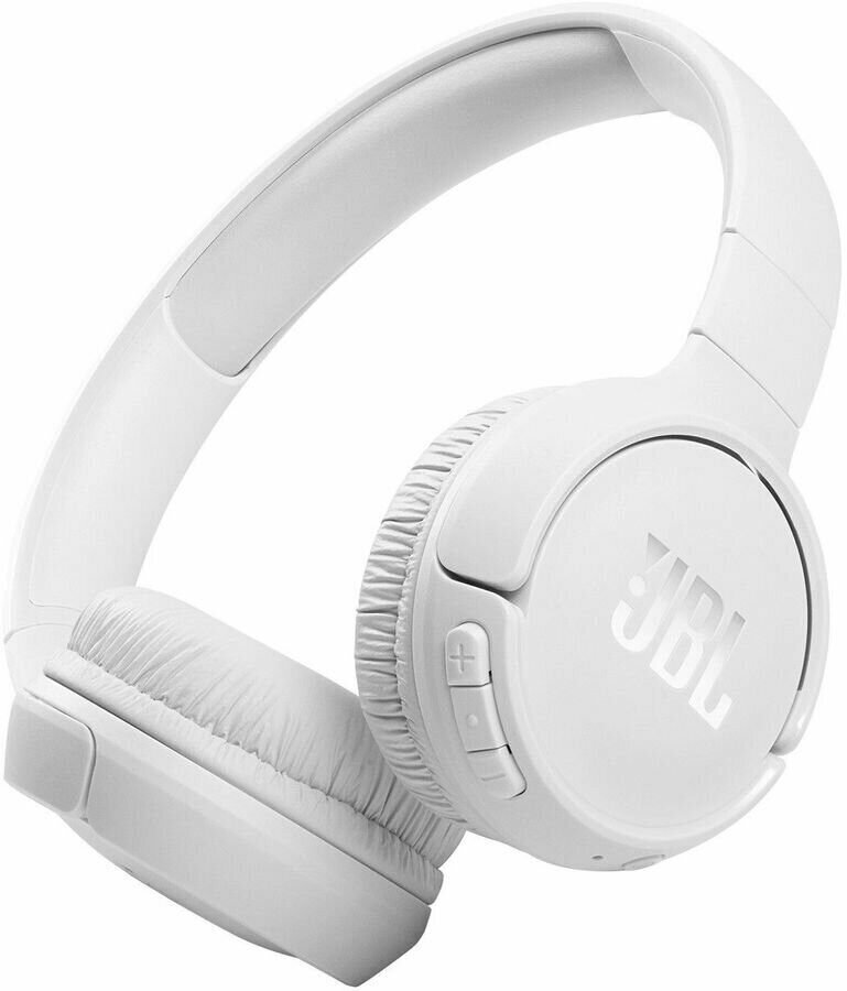 Гарнитура JBL T510BT, Bluetooth, накладные, белый [jblt510btwht]