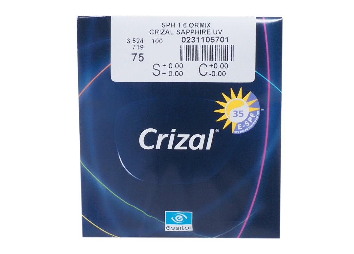 Essilor 1.6 Ormix Crizal Sapphire UV