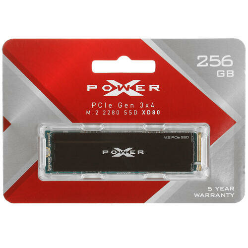 Твердотельный диск 256GB Silicon Power XD80, M.2 2280, PCI-E 3x4, R/W - 3400/3000 MB/s