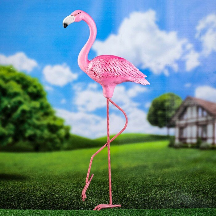 Садовая фигура "Фламинго" 92х32х13см - фотография № 3