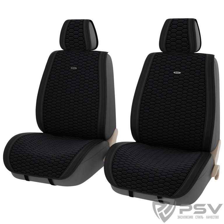Накидка на сиденье PSV Hornet передняя вельвет/экокожа 2 шт. черная PSV 132155 | цена за 1 шт