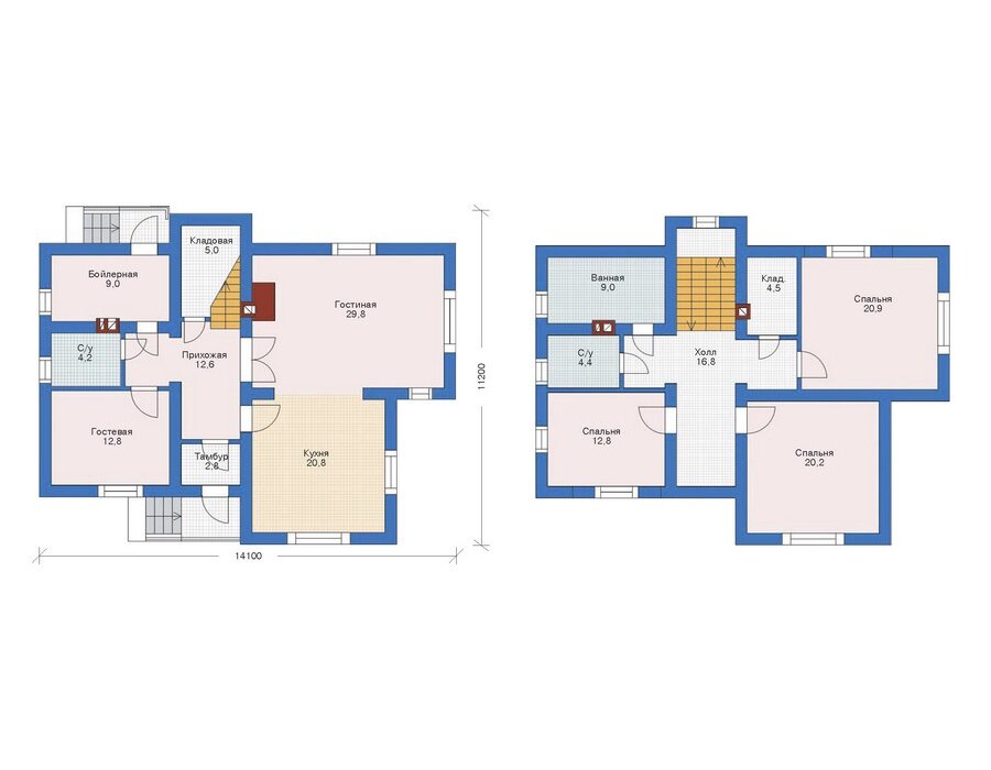 Проект дома Plans-52-59 (186 кв.м, газобетон) - фотография № 3