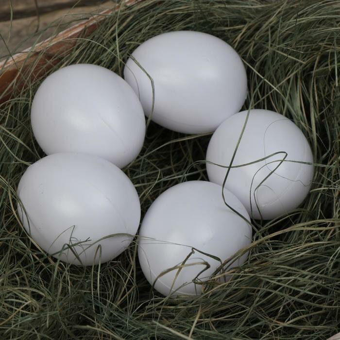 Яйцо искусственное подкладное, для кур, 1 шт., белое - фотография № 1