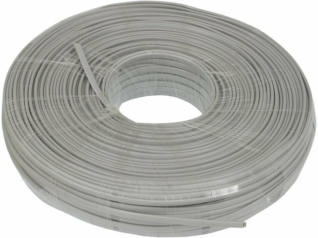 фото Телефонный кабель 4-х проводной, 100 м, серый