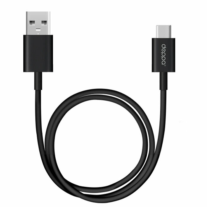 Кабель USB3.0-Type C 1.2m черный Deppa (72206)