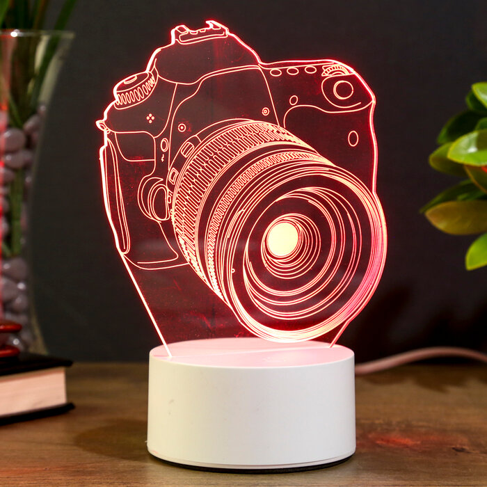 RISALUX Светильник "Фотоаппарат" LED RGB от сети 9,5х12х17см - фотография № 2