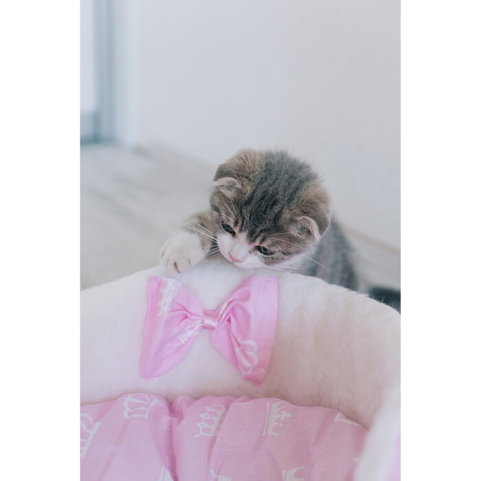 Пижон Лежанка для котят и щенков, 35 х 14 см, розовая, микс рисунков - фотография № 7