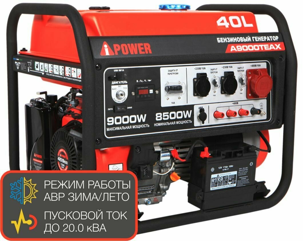 Генератор бензиновый A-iPower A9000TEAX - фотография № 2