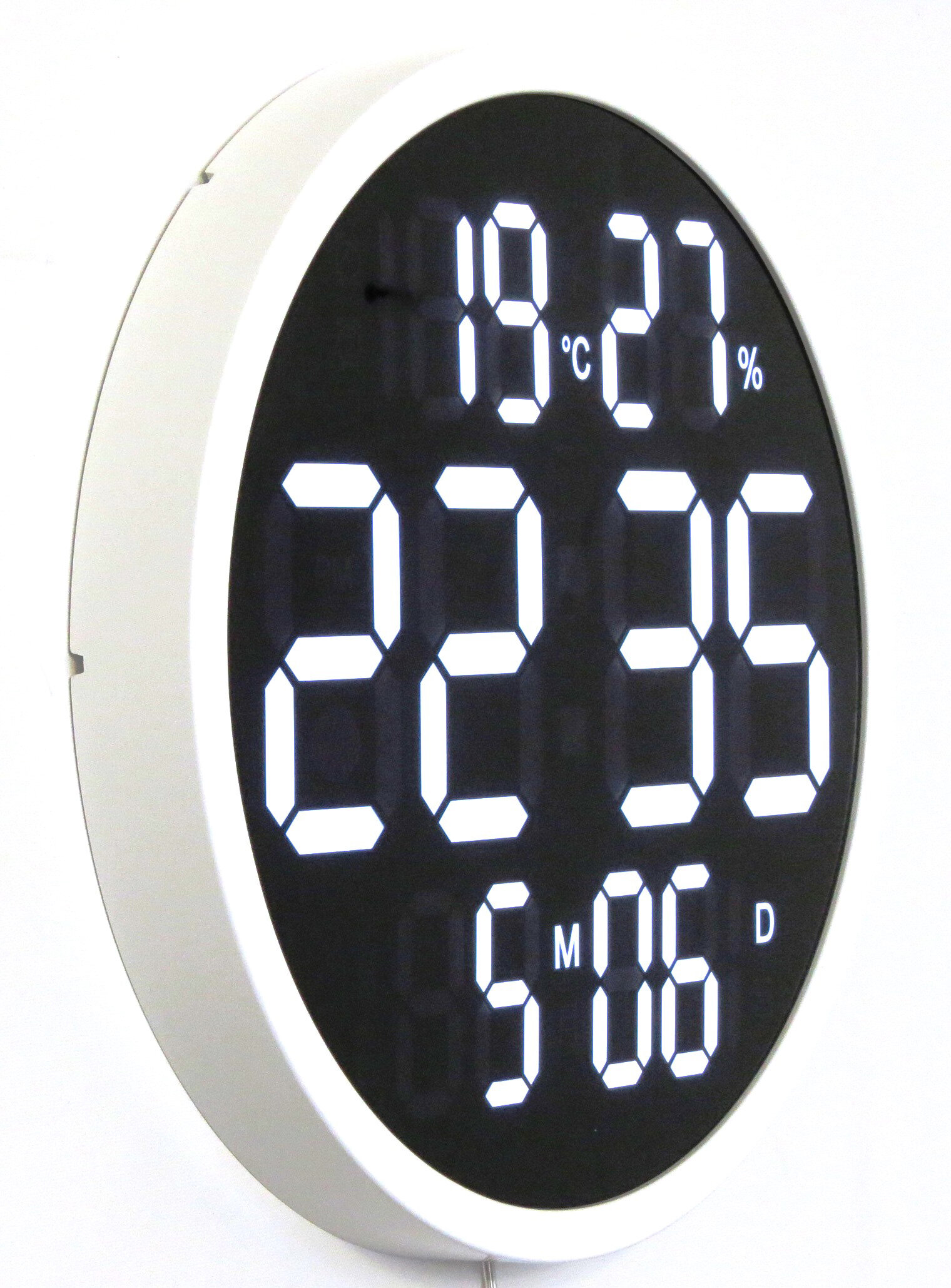 Сетевые LED 6620 W светодиодные настенные часы-будильник с календарем, интеллектуальной яркостью с дистанционным управлением. - фотография № 2