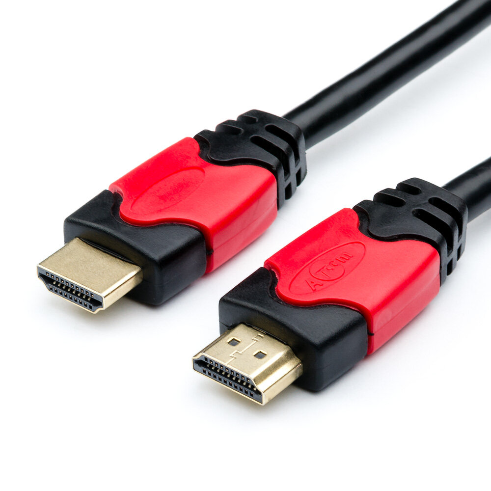 Кабель HDMI 1 m (Red/Gold, блистер), AT4942