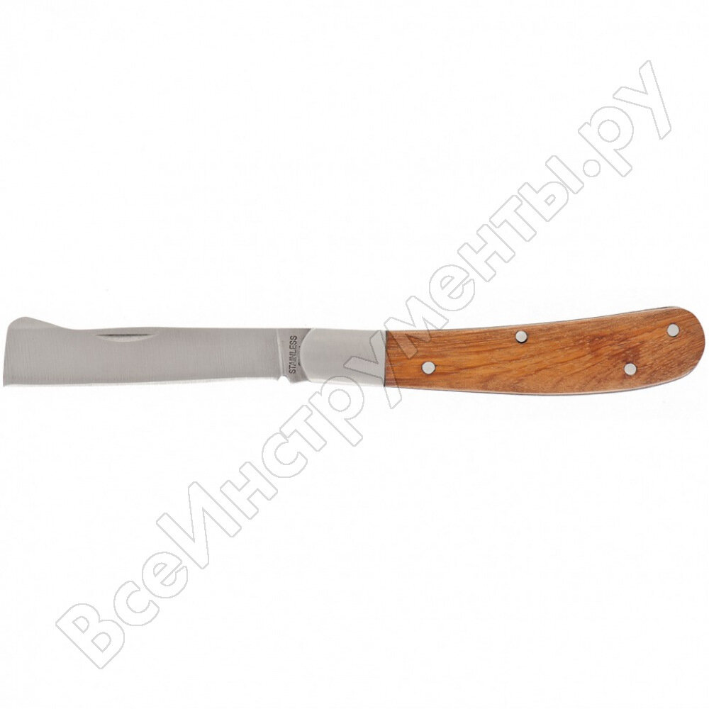 PALISAD Нож садовый,173 мм,складной,копулировочный,деревянная рукоятка// 79002