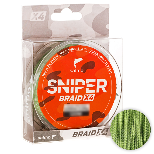 Шнур Salmo Sniper Braid 91м. 0.20мм. ARMY GREEN