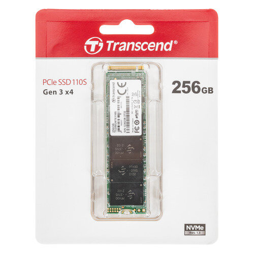 SSD накопитель Transcend TS256GMTE110S 256ГБ, M.2 2280, PCI-E x4, NVMe