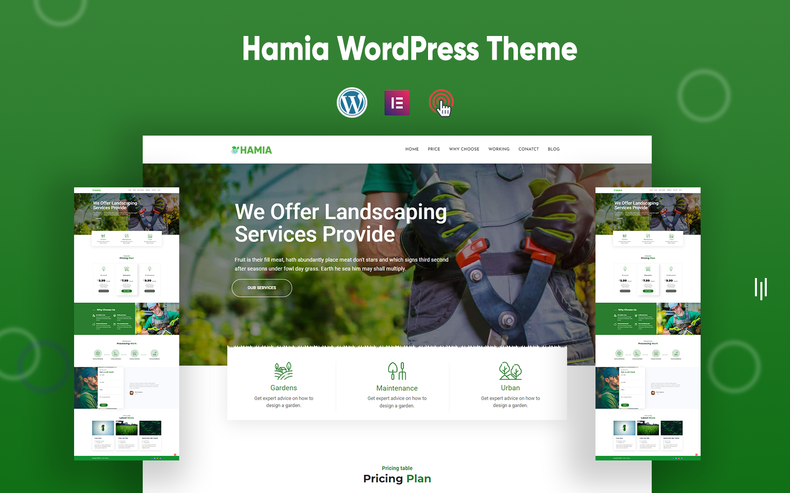 Шаблон Wordpress Hamia- Creative Green Tree Тема WordPress