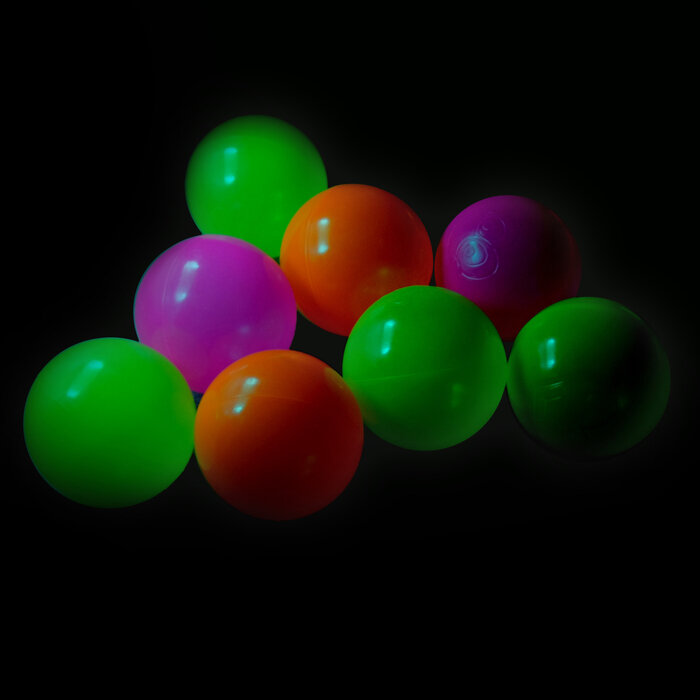 Шарики для сухого бассейна с рисунком «Флуоресцентные», диаметр шара 7,5 см, набор 60 штук, цвет оранжевый, розовый, лимонный - фотография № 5