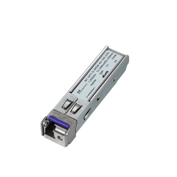 Модуль SFP WDM 1,25 Гбит/с, 160 км, 1490/1550 нм, SMF, LC