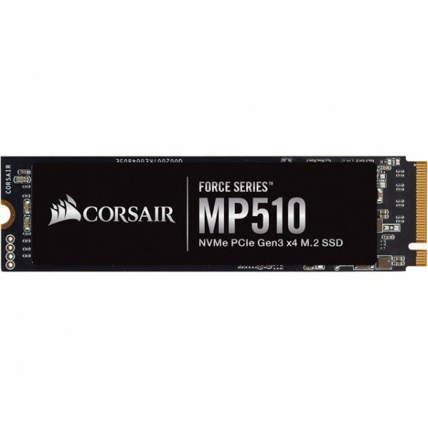 Накопитель SSD M.2 2280 960GB Corsair MP510 Client SSD CSSD-F960GBMP510B PCIe Gen3x4 with NVMe, 3480/3000, IOPS 280/700K, MTBF 1.8M, 3D TLC, 720TBW, 0.41DWPD, Heatsink, RTL