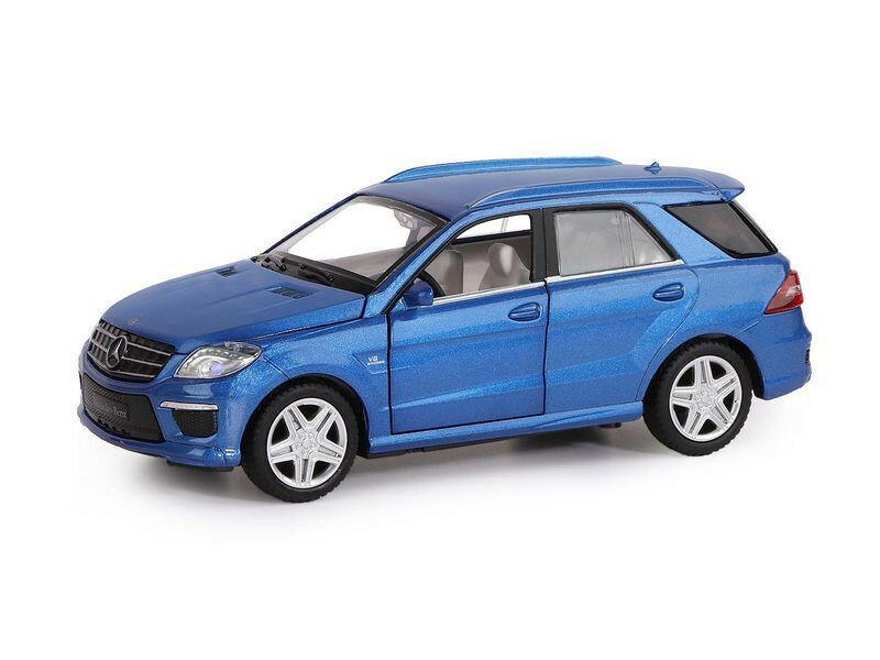 Машина "автопанорама" Mercedes-Benz ML63 AMG, синий, 1/32, свет, звук, инерция, в/к 17,5*13,5*9 см