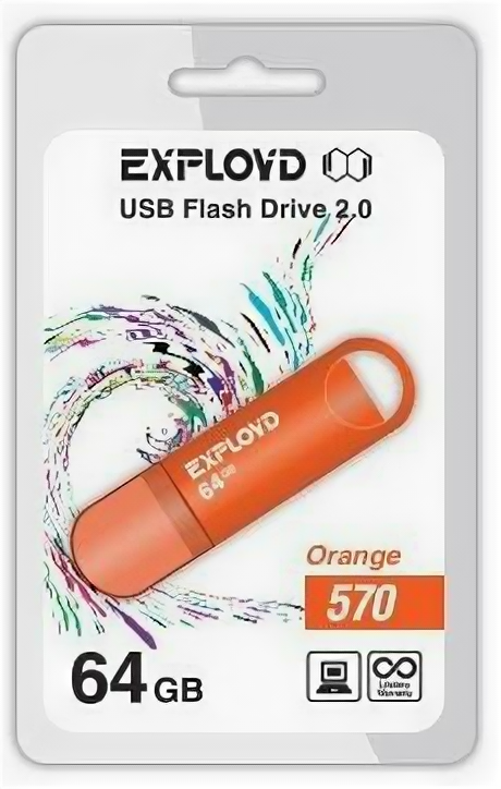 USB flash накопитель EXPLOYD 570 64GB оранжевый