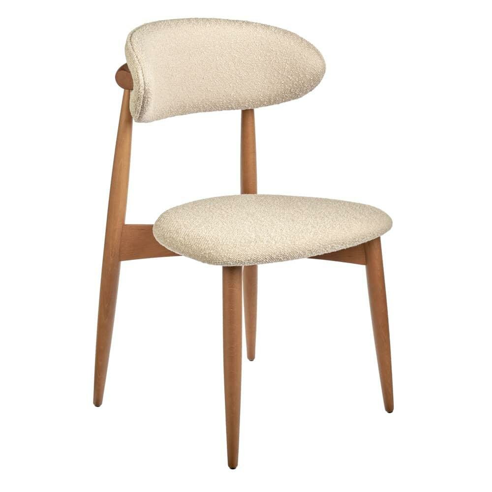 фото Стул Bradexhome Стул Lucas латте букле с ножками цвета орех арт. RF 0546