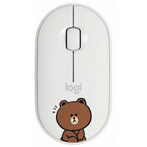 Мышка офисная Logitech M350 Pebble Line Friends Brown (белый)