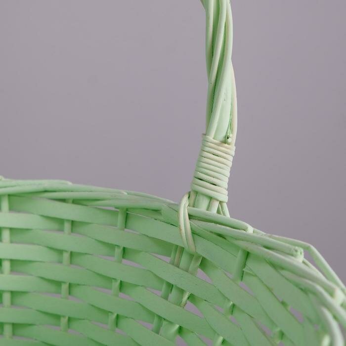 Корзина плетеная, ива, 30х21х12х25 см, светло-салатовый - фотография № 3