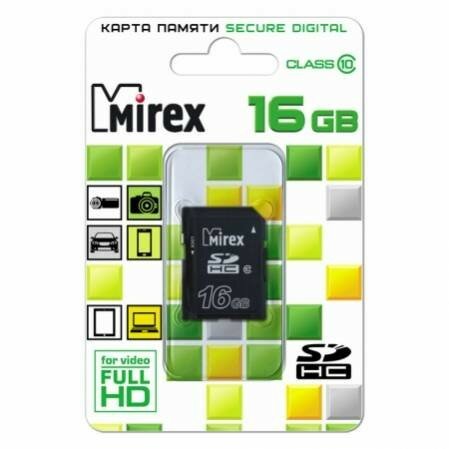 Карта памяти SD 16GB Mirex SDHC Class 10 13611-SD10CD16