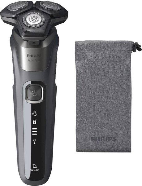 Электробритва Philips S5587/10, роторная, 3 головки, триммер, АКБ, серая Philips 7044079 .