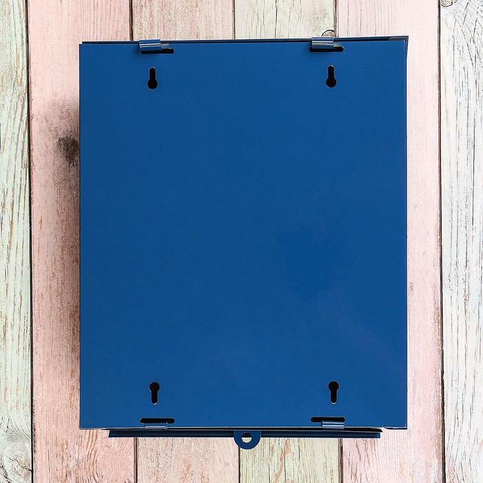 Ящик почтовый без замка (с петлёй), вертикальный, «Почта», синий - фотография № 6