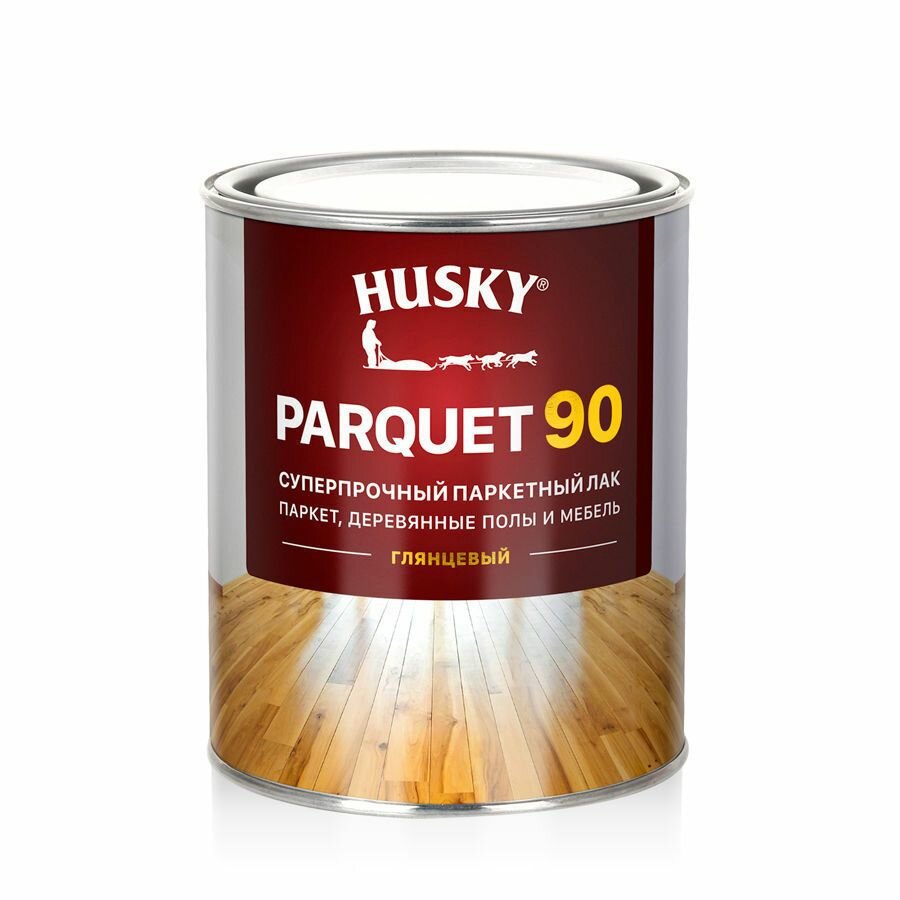фото HUSKY PARQUET 90 Суперпрочный паркетный лак глянцевый (0,9л)
