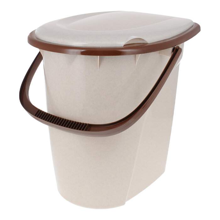 Ведро пласт туалетное 24 литров беж мрамор (М-Пл)