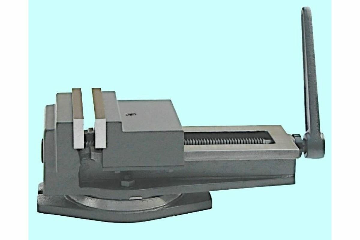 Станочные тиски CNIC Q13 QB200 200 мм, чугунные, поворотные, с открытым винтом, ход 220 мм 32666