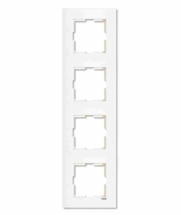 Рамка 4м вертик Karre белый встроенный монтаж (Viko) арт. 90960223